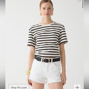 J crew White denim shorts with a nice fit and nice fraying #denimshorts